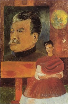 Frida Kahlo Painting - Self Portrait with Stalin feminism Frida Kahlo